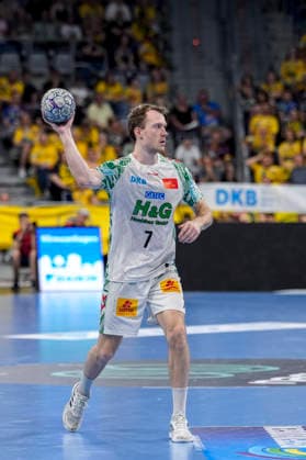 Felix Claar (SCM, 7), am Ball, Freisteller, Ganzkörper, Einzelbild, Einzelfoto, Aktion, Action, 24.05.2026, Mannheim (Deutschland), Handball, Bundesliga, Rhein-Neckar Löwen - SC Magdeburg