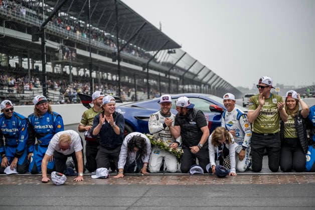May 24, 2026, Speedway, Indiana, USA: IndyCar, Indy Car, IRL, USA SERIES driver, FELIX ROSENQVIST (60) (SWE) of Varnamo, Sweden, wins the Indianapolis 500 at Indianapolis Motor Speedway in SPEEDWAY, Indiana. INDYCAR SERIES: May 24, 2026: Indianapolis 500: Felix Rosenqvist - ZUMAa161 20260524_aaa_a161_022 Copyright: xDavidxDahl GMGx