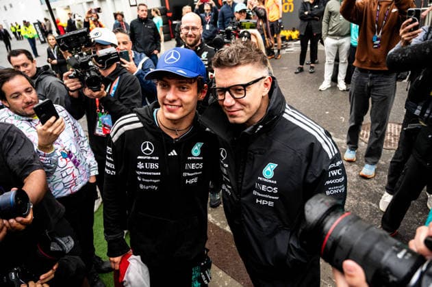 F1 - CANADIAN GRAND PRIX 2026 KIMI ANTONELLI Andrea (ita), Mercedes AMG F1 Team W16, portrait BONNINGTON Peter, Race engineer of Mercedes AMG F1 Team, portrait celebration during the Formula 1 Grand Prix du Canada 2026, 5th round of the 2026 Formula One World Championship, WM, Weltmeisterschaft from May 22 to 24, 2026 on the Circuit Gilles Villeneuve, in Montrà al, Canada - Montrà alCanada Copyright: xALBERTOxVIMERCATIx