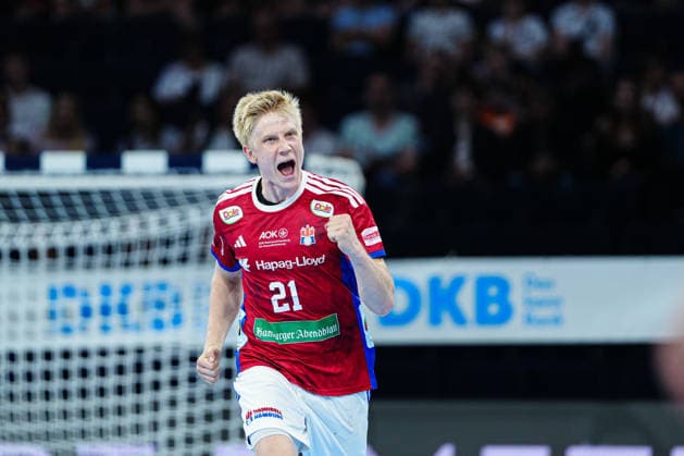 Torjubel Frederik Bo Andersen (Handball Verein Hamburg, 21) GER, Handball Sport Verein Hamburg vs. Frisch Auf Goeppingen, Handball, 1. Bundesliga, Spieltag 32, Saison 2025 2026, 25.05.2026 GER, Handball Sport Verein Hamburg vs. Frisch Auf Goeppingen, Handball, 1. Bundesliga, Spieltag 32, Saison 2025 2026, 25.05.2026 Hamburg Copyright: xEibner-Pressefoto MarcelxvonxFehrnx EP_MFN