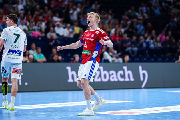 Torjubel Frederik Bo Andersen (Handball Verein Hamburg, 21) GER, Handball Sport Verein Hamburg vs. Frisch Auf Goeppingen, Handball, 1. Bundesliga, Spieltag 32, Saison 2025 2026, 25.05.2026 GER, Handball Sport Verein Hamburg vs. Frisch Auf Goeppingen, Handball, 1. Bundesliga, Spieltag 32, Saison 2025 2026, 25.05.2026 Hamburg Copyright: xEibner-Pressefoto MarcelxvonxFehrnx EP_MFN