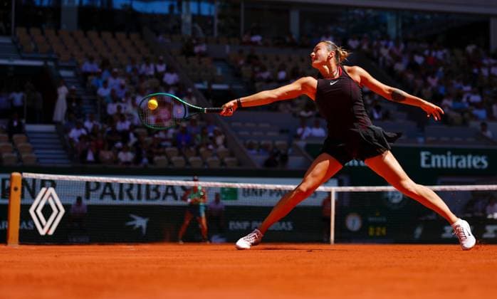 Aryna Sabalenka in first round action French Open Tennis, Day Three, Tennis, Roland Garros, Paris, France - 26 May 2026Paris Roland Garros France EDITORIAL USE ONLY No use with unauthorised audio, video, data, fixture lists, club league logos or live services. Online in-match use limited to 120 images, no video emulation. No use in betting, games or single club league player publications. Copyright: xJavierxGarcia Shutterstockx 16898258e