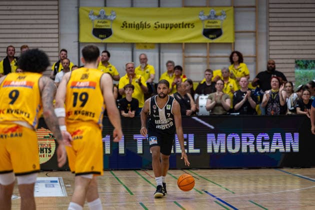 Kyle Anthony Castlin (Giessen 46ers, 07) GER, Bozic Estriche Knights Kirchheim vs. Giessen 46ers, BARMER 2. Basketball Bundesliga, Playoffs Halbfinale Spiel 3, Saison 2025 2026, 26.05.2026 GER, Bozic Estriche Knights Kirchheim vs. Giessen 46ers, BARMER 2. Basketball Bundesliga, Playoffs Halbfinale Spiel 3, Saison 2025 2026, 26.05.2026 Goeppingen Copyright: xEibner-Pressefoto NinaxSanderx EP_NSR