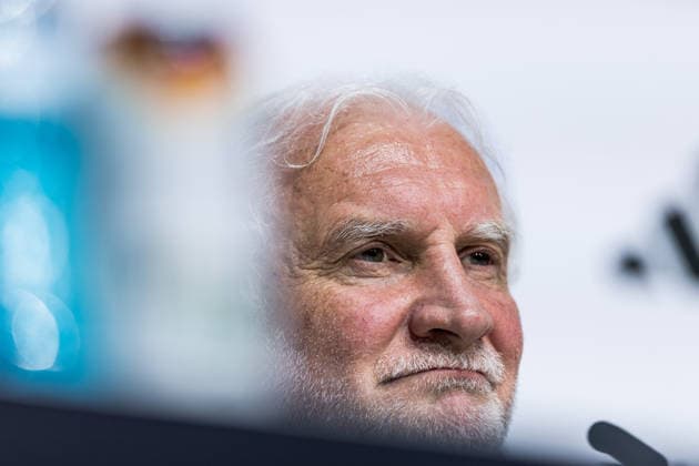 HERZOGENAURACH, GERMANY - MAY 27: Rudi Voeller (Völler, Voller, Director A national team, Nationalteam Germany) during the press conference, PK, Pressekonferenz to start the trainings camp of Germany to prepare for the FIFA World Cup, WM, Weltmeisterschaft, Fussball 2026 on May 27, 2026 in Herzogenaurach, Germany. Bavaria Germany Copyright: xSteffiexWunderlx
