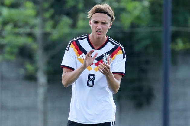 Luis Engelns (Germany) jubelt, UEFA Under 19 friendly, Slovakia v Germany, MOL Academy am 27. May 2026 in Dunajska Streda, Slowakei. (Foto von Marco Steinbrenner DeFodi Images) Luis Engelns (Germany) cheers, UEFA Under 19 friendly, Slovakia v Germany, MOL Academy, May 27, 2026 in Dunajska Streda, Slovakia. (Photo by Marco Steinbrenner DeFodi Images) -