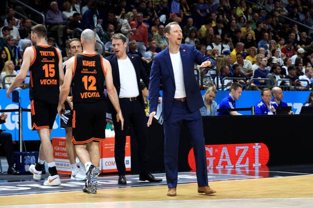 DEU, easyCredit BBL, ALBA vs. Rasta Vechta, 27.05.2026, Uber-Arena, Berlin, DEU, easyCredit BBL, ALBA vs. Rasta Vechta, im Bild Headcoach Christian Held (RASTA Vechta),
