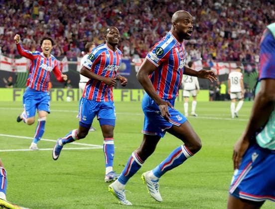 Jean-Philippe Mateta of Crystal Palace celebrates scoring their side s first goal of the game Crystal Palace v Rayo Vallecano, UEFA Conference League, Final, Football, Red Bull Arena, Leipzig, Germany - 27 May 2026Leipzig Red Bull Arena Germany EDITORIAL USE ONLY No use with unauthorised audio, video, data, fixture lists, club league logos or live services. Online in-match use limited to 120 images, no video emulation. No use in betting, games or single club league player publications. Copyright: xKieranxMcManus Shutterstockx 16898266cp