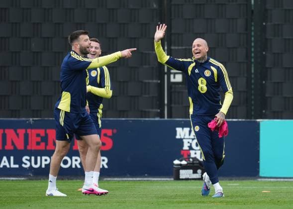 Grant Handley and Lyndon Dykes of Scotland Scotland Team Training, Football, Hampden Park, Glasgow, Scotland, UK - 29 May 2026Glasgow Hampden Park United Kingdom EDITORIAL USE ONLY No use with unauthorised audio, video, data, fixture lists, club league logos or live services. Online in-match use limited to 120 images, no video emulation. No use in betting, games or single club league player publications. Copyright: xStuartxWallace Shutterstockx 16902976i