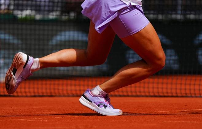 The On tennis shoes of Iga Swiatek French Open Tennis, Day Six, Tennis, Roland Garros, Paris, France - 29 May 2026Paris Roland Garros France EDITORIAL USE ONLY No use with unauthorised audio, video, data, fixture lists, club league logos or live services. Online in-match use limited to 120 images, no video emulation. No use in betting, games or single club league player publications. Copyright: xJavierxGarcia Shutterstockx 16898312s