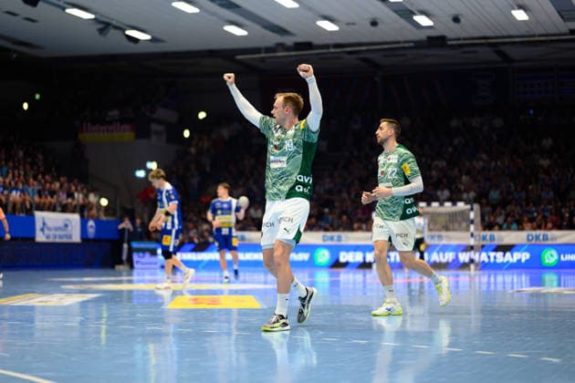 Mathias Gidsel (Fuechse Berlin, 19) Jubel zum Treffer. GER, ThSV Eisenach gegen Fuechse Berlin, 1. Daikin Handballbundesliga, Handball, 30. Spieltag, Saison 2025 2026, 29.05.2026 GER, ThSV Eisenach gegen Fuechse Berlin, 1. Daikin Handballbundesliga, Handball, 30. Spieltag, Saison 2025 2026, 29.05.2026 Eisenach Copyright: xEibner-Pressefoto MartinxHerbstx EP_MHT