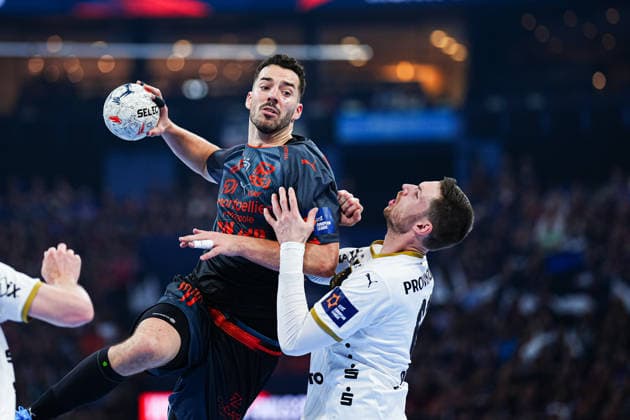 Zvonimir Srna (Montpellier Handball, 11), Hendrik Pekeler (THW Kiel, 61) GER, Montpellier Handball vs. THW Kiel, Handball, EHF European League, Halbfinale, Saison 2025 2026, 30.05.2026 GER, Montpellier Handball vs. THW Kiel, Handball, EHF European League, Halbfinale, Saison 2025 2026, 30.05.2026 Hamburg Copyright: xEibner-Pressefoto MarcelxvonxFehrnx EP_MFN