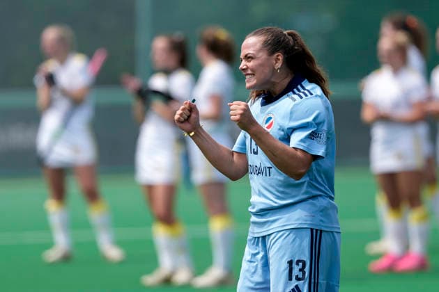 Chiara Vischer (Torhüterin, Torwart, MHC, 13), Spielerin, Spielerinnen vom Mannheimer HC (MHC), Jubel nach dem Schlusspfiff, Freude über den Sieg, Sieger, Gewinner, jubelt, jubeln, fröhlich, positiv, freut sich, freuen, optimistisch, Highlight, Action, Aktion, 30.05.2026, Bonn (Deutschland), Hockey, Deutsche Meisterschaft, Halbfinale, Damen, Mannheimer HC - Harvestehuder THC