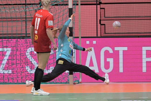 Sofie Kruggel (SV Union Halle-Neustadt, 31) im Tor TusSies Metzingen vs. SV Union Halle-Neustadt , Handball, Alsco HBF, 7. Play-Off Ligaspieltag, Saison 2025 2026, 30.05.2026 TusSies Metzingen vs. SV Union Halle-Neustadt , Handball, Alsco HBF, 7. Play-Off Ligaspieltag, Saison 2025 2026, 30.05.2026 Tuebingen Copyright: xEibner-Pressefoto TobiasxBaurx EP_TBR