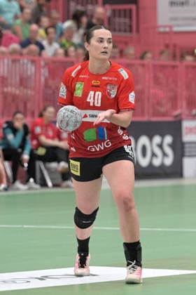 Tena Petika (SV Union Halle-Neustadt, 40) am mit Ball TusSies Metzingen vs. SV Union Halle-Neustadt , Handball, Alsco HBF, 7. Play-Off Ligaspieltag, Saison 2025 2026, 30.05.2026 TusSies Metzingen vs. SV Union Halle-Neustadt , Handball, Alsco HBF, 7. Play-Off Ligaspieltag, Saison 2025 2026, 30.05.2026 Tuebingen Copyright: xEibner-Pressefoto TobiasxBaurx EP_TBR