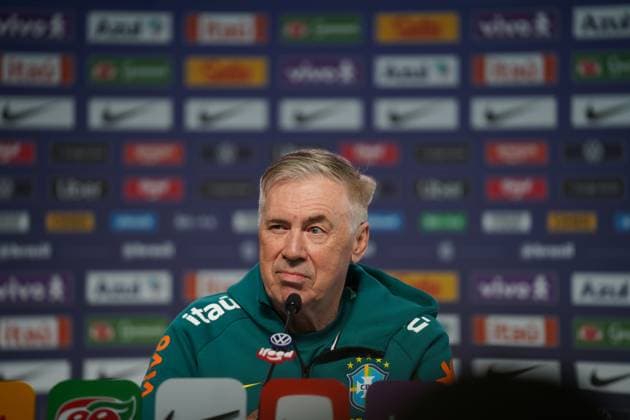 RECORD DATE NOT STATED Carlo Ancelotti gives a press conference, PK, Pressekonferenz at Granja Comary before the Brazilian national team, Nationalteam s friendly match. Teresopolis (RJ), 05 30 2026 - Sports Brazilian National Team CBF Football RJ - Coach Carlo Ancelotti during a press conference for the Brazilian national team, held at Granja Comary, in Teresopolis (RJ), this Saturday, May 30, 2026. The coach spoke about the team s preparation for the friendly match against Panama and the final adjustments before departing for the 2026 FIFA World Cup, WM, Weltmeisterschaft, Fussball (Foto: Leonardo Antonio Thenews2 imago images) SPO Copyright: xLeonardoxAntoniox