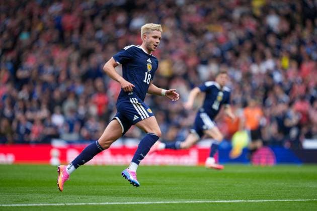 George Hirst of Scotland Scotland v Curacao, International Friendly, Länderspiel, Nationalmannschaft Football, Hampden Park, Glasgow, Scotland, UK - 30 May 2026Glasgow Hampden Park United Kingdom EDITORIAL USE ONLY No use with unauthorised audio, video, data, fixture lists, club league logos or live services. Online in-match use limited to 120 images, no video emulation. No use in betting, games or single club league player publications. Copyright: xStuartxWallace Shutterstockx 16898283ao
