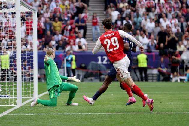 Kai Havertz of Arsenal scores their side s first goal of the game Paris Saint-Germain v Arsenal, UEFA Champions League, Final, Football, Puskas Arena, Budapest, Hungary - 30 May 2026Budapest Puskas Arena Hungary EDITORIAL USE ONLY No use with unauthorised audio, video, data, fixture lists, club league logos or live services. Online in-match use limited to 120 images, no video emulation. No use in betting, games or single club league player publications. Copyright: xAhmadxMora Shutterstockx 16902827w