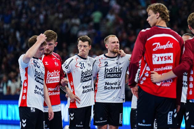 SG Flensburg-Handewitt enttaeuscht enttaeuschung nach Niederlage GER, MT Melsungen vs. SG Flensburg-Handewitt, Handball, EHF European League, Halbfinale, Saison 2025 2026, 30.05.2026 GER, MT Melsungen vs. SG Flensburg-Handewitt, Handball, EHF European League, Halbfinale, Saison 2025 2026, 30.05.2026 Hamburg Copyright: xEibner-Pressefoto MarcelxvonxFehrnx EP_MFN