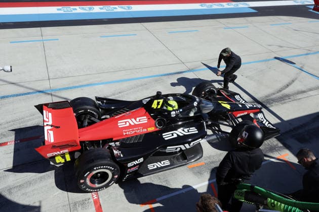 Mike Schumacher (GER) im Honda 47 kurz vor der Ausfahrt aus der Boxengasse, 2. freien Training , GP Detroit, Michigan, USA, 30.05.2026, IndyCar, Indy Car, IRL, USA Serie, Rahal Lettermann Lanigan Racing