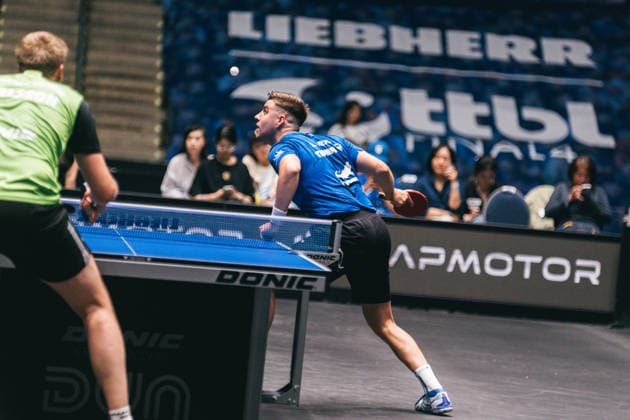 30.05.2026 Tischtennis, Herren, TTBL, Bundesliga, Playoff, Final Four, 1. FC Saarbrücken, Borussia Düsseldorf, TTC Schwalbe Bergneustadt, SV Werder Bremen, Halbfinale Darko Jorgic (Saarbrücken) Frankfurt am Main, Süwag Energi Hessen Deutschland