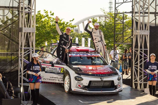 AUTO - WRC, Motorsport Rallye, WM - RALLY JAPAN 2026 GRYAZIN Nikolay, Lancia Ypsilon HF, portrait, podium, portrait during the 2026 Rally Japan, 7th round of the 2026 FIA WRC World Rally Car Championship, from May 28 to 30, 2026 at Toyota, Aichi, Japan - ToyotaJapan Copyright: xNikosxKatikisx