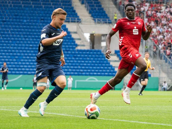 Emil Kramer (TSG Hoffenheim U19, 21), Assad Kotya-Fofana (1. FC Koeln U19, 05) GER, TSG Hoffenheim vs 1. FC Koeln, Fussball, Finale Deutsche Meisterschaft A-Junioren (U19), Spielzeit 2025 2026, 31.05.2026 GER, TSG Hoffenheim vs 1. FC Koeln, Fussball, Finale Deutsche Meisterschaft A-Junioren (U19), Spielzeit 2025 2026, 31.05.2026 Sinsheim Copyright: xEibner-Pressefoto CarstenxSchwerx EP_CSG