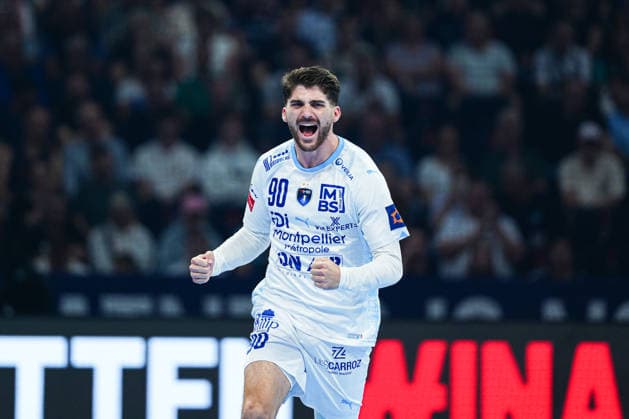 Torjubel Leo Plantin (Montpellier Handball, 90) GER, Montpellier Handball vs. SG Flensburg-Handewitt, Handball, EHF European League, Spiel um Platz 3, Saison 2025 2026, 31.05.2026 GER, Montpellier Handball vs. SG Flensburg-Handewitt, Handball, EHF European League, Spiel um Platz 3, Saison 2025 2026, 31.05.2026 Hamburg Copyright: xEibner-Pressefoto MarcelxvonxFehrnx EP_MFN