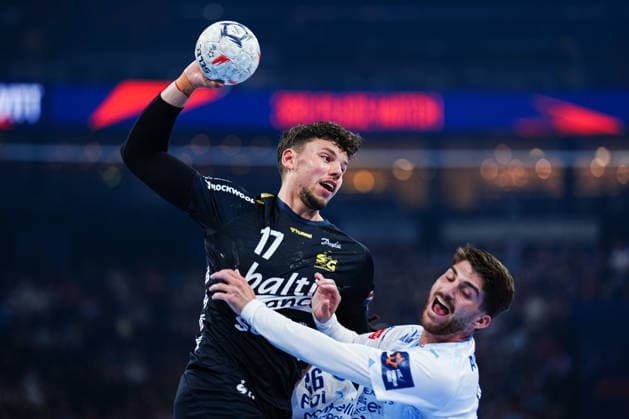Wurf Tor Marco Grgic (SG Flensburg-Handewitt, 17) GER, Montpellier Handball vs. SG Flensburg-Handewitt, Handball, EHF European League, Spiel um Platz 3, Saison 2025 2026, 31.05.2026 GER, Montpellier Handball vs. SG Flensburg-Handewitt, Handball, EHF European League, Spiel um Platz 3, Saison 2025 2026, 31.05.2026 Hamburg Copyright: xEibner-Pressefoto MarcelxvonxFehrnx EP_MFN