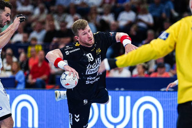 Wurf Tor Adin Faljic (SG Flensburg-Handewitt, 19) GER, Montpellier Handball vs. SG Flensburg-Handewitt, Handball, EHF European League, Spiel um Platz 3, Saison 2025 2026, 31.05.2026 GER, Montpellier Handball vs. SG Flensburg-Handewitt, Handball, EHF European League, Spiel um Platz 3, Saison 2025 2026, 31.05.2026 Hamburg Copyright: xEibner-Pressefoto MarcelxvonxFehrnx EP_MFN