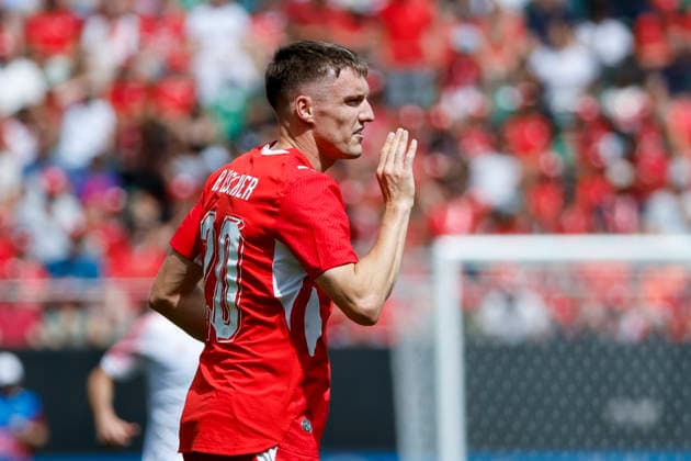 Michel Aebischer (Schweiz,20), Mimik, Gesichtsausdruck, Emotion , Schweiz, Fussball, Freundschaftsspiel, Schweiz vs. Jordanien, 31.05.2026, St. Gallen Kybunpark Hessen Schweiz Copyright: xGrantxHubbsx