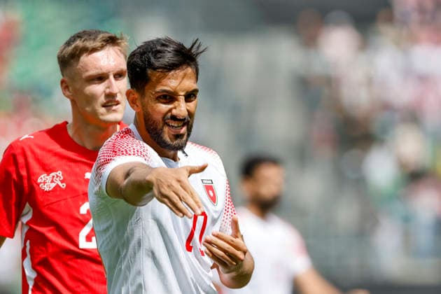 Musa Al-Tamari (Jordanien, 10), Mimik, Gesichtsausdruck, Emotion , Schweiz, Fussball, Freundschaftsspiel, Schweiz vs. Jordanien, 31.05.2026, St. Gallen Kybunpark Hessen Schweiz Copyright: xGrantxHubbsx