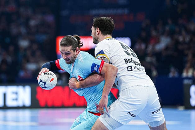 Olle Forsell Schefvert (MT Melsungen, 25), Veron Nacinovic (THW Kiel, 93) GER, THW Kiel vs. MT Melsungen, Handball, EHF European League, Finale, Saison 2025 2026, 31.05.2026 GER, THW Kiel vs. MT Melsungen, Handball, EHF European League, Finale, Saison 2025 2026, 31.05.2026 Hamburg Copyright: xEibner-Pressefoto MarcelxvonxFehrnx EP_MFN