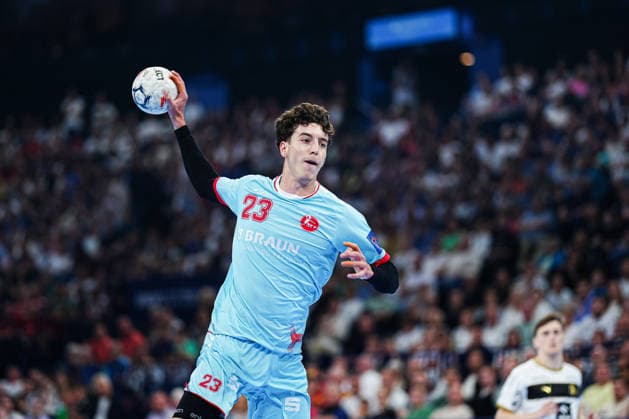 Wurf Tor Marti Soler (MT Melsungen, 23) GER, THW Kiel vs. MT Melsungen, Handball, EHF European League, Finale, Saison 2025 2026, 31.05.2026 GER, THW Kiel vs. MT Melsungen, Handball, EHF European League, Finale, Saison 2025 2026, 31.05.2026 Hamburg Copyright: xEibner-Pressefoto MarcelxvonxFehrnx EP_MFN