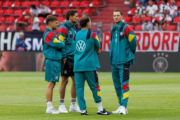 Manuel Neuer (Deutschland) mit Felix Nmecha (Deutschland), Joshua Kimmich (Deutschland) und Leon Goretzka (Deutschland), Deutschland vs Finnland, Fussball, Länderspiel, WM Vorbereitung, Saison 2025 2026, 31.05.2026 Deutschland vs Finnland, Fussball, Länderspiel, WM Vorbereitung, Saison 2025 2026, 31.05.2026 Copyright: xEibner-Pressefoto AlexanderxNeisx EP_ANS