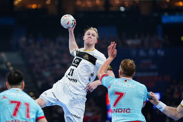 Wurf Tor Eric Johansson (THW Kiel, 21) GER, THW Kiel vs. MT Melsungen, Handball, EHF European League, Finale, Saison 2025 2026, 31.05.2026 GER, THW Kiel vs. MT Melsungen, Handball, EHF European League, Finale, Saison 2025 2026, 31.05.2026 Hamburg Copyright: xEibner-Pressefoto MarcelxvonxFehrnx EP_MFN