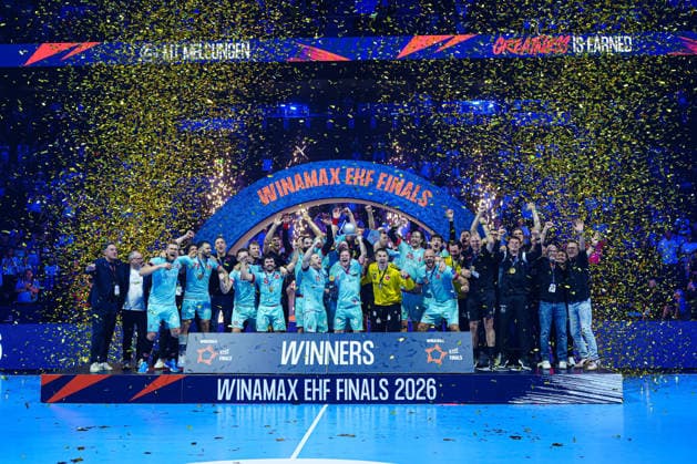 Siegerehrung MT Melsungen GER, THW Kiel vs. MT Melsungen, Handball, EHF European League, Finale, Saison 2025 2026, 31.05.2026 GER, THW Kiel vs. MT Melsungen, Handball, EHF European League, Finale, Saison 2025 2026, 31.05.2026 Hamburg Copyright: xEibner-Pressefoto MarcelxvonxFehx EP_MFN