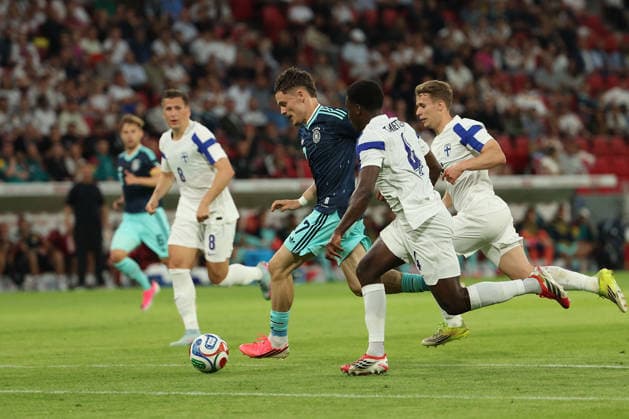 Florian Wirtz (Germany), Tony Miettinen (Finnland), Anssi Suhonen (Finnland) in action, with the ball during the International Friendly, Länderspiel, Nationalmannschaft match between Germany and Finland at MEWA ARENA on May 31, 2026, in Mainz, Germany. The match serves as preparation for the 2026 FIFA World Cup, WM, Weltmeisterschaft, Fussball in the United States Mainz MEWA ARENA Germany Copyright: xJoaquimxFerreirax