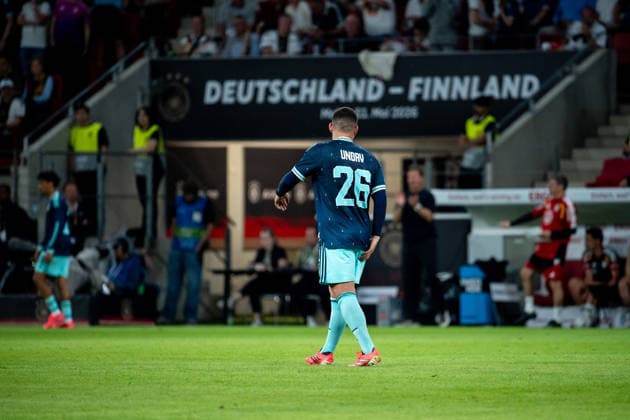 GER, Deutschland vs Finnland, Länderspiel, WM Vorbereitung 2026 31.05.2026, Mewa Arena, Mainz, GER, Deutschland vs Finnland, Länderspiel, WM Vorbereitung 2026, im Bild Deniz Undav (Deutschland, 26) hält sich den Oberschenkel nach Tor zum 3:0,
