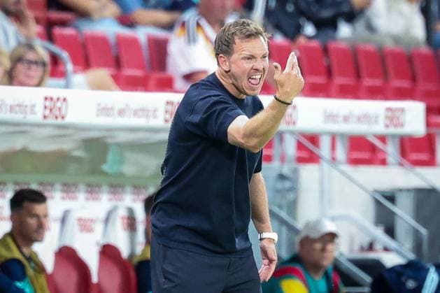 Cheftrainer Julian Nagelsmann (Deutschland) mit energischer Mimik, gestikuliert, gibt Anweisungen an die Mannschaft, Deutschland vs. Finnland, Fussball, Maenner, UEFA, Freundschaftsspiel, Friendly Match, DFB, Saison 2025 2026, 31.05.2026 Mainz Rheinland-Pfalz Deutschland
