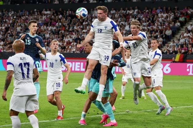 Benjamin Kaellman in Aktion, Kopfball, Deutschland vs. Finnland, Fussball, Maenner, UEFA, Freundschaftsspiel, Friendly Match, DFB, Saison 2025 2026, 31.05.2026 Mainz Rheinland-Pfalz Deutschland