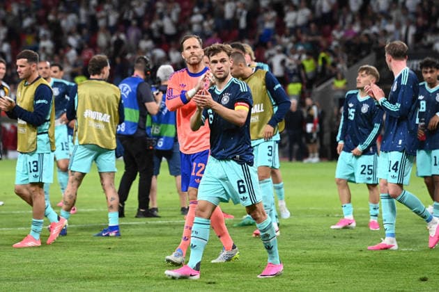 Schlussjubel Deutschland, , jubelnd, Jubel, Begeisterung, Freude, Emotion ,vorne Joshua KIMMICH (GER) Deutschland (GER) - Finnland (FIN) 4-0 Fussball Laenderspiel,Freundschaftsspiel, am 3105.2026, Mewa Arena Mainz Deutschland. UEFA regulations prohibit any use of photographs as image sequences and or quasi-video Â