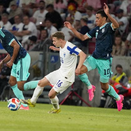 DFB Maenner Nationalmannschaft, Men national team, Nationalteam Freundschaftsspiel, Testspiel ,Deutschland- Finnland , Germany vs. Finland, 31.05.2026, MEWA-Arena Mainz Anssi Suhonen Finland FIN , Jamal Musiala, Deutschland, Germany, GER,