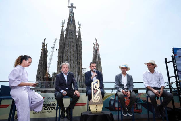 June 2, 2026, Barcelona, Barcelona, Spain: Josep Mateu, President of RACC, Pol Gilbert, Secretary-General of the Department of Enterprise and Labour of the Government of Catalonia, Pedro MartoÂnez de la Rosa, team ambassador Aston Martin Aramco F1 and Marc Gene, team ambassador Scuderia Ferrari HP F1 during the presentation of the Grand Prix Formula 1 Barcelona-Catalunya at Terraza Hotel Sercotel Rosello on June 02, 2026 in Barcelona, Spain. Barcelona Spain - ZUMAa181 20260602_zaa_a181_030 Copyright: xJavierxBorregox