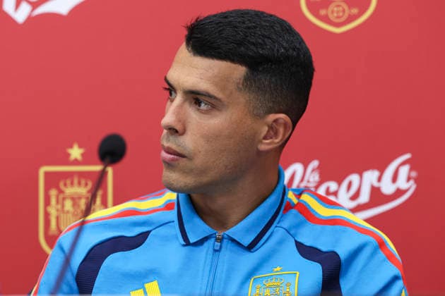 June 2, 2026, Las Rozas, Madrid, Spain: Pedro Porro attends the press conference, PK, Pressekonferenz of presentation of new sponsors for Spain Team ahead the FIFA World Cup, WM, Weltmeisterschaft, Fussball 2026 at Ciudad del Futbol on June 02, 2026 in Las Rozas, Madrid, Spain. Las Rozas Spain - ZUMAa181 20260602_zaa_a181_032 Copyright: xIrinaxR.xHipolitox