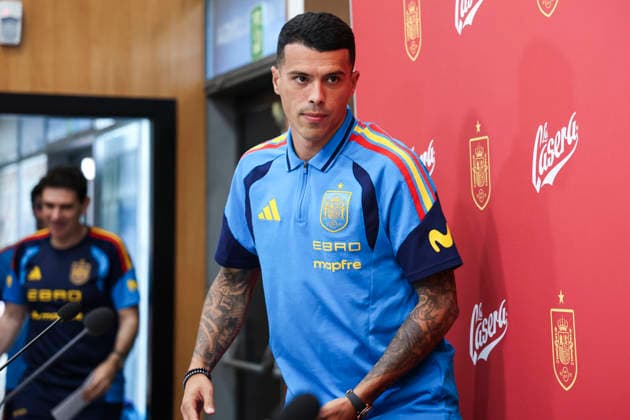 June 2, 2026, Las Rozas, Madrid, Spain: Pedro Porro attends the press conference, PK, Pressekonferenz of presentation of new sponsors for Spain Team ahead the FIFA World Cup, WM, Weltmeisterschaft, Fussball 2026 at Ciudad del Futbol on June 02, 2026 in Las Rozas, Madrid, Spain. Las Rozas Spain - ZUMAa181 20260602_zaa_a181_039 Copyright: xIrinaxR.xHipolitox