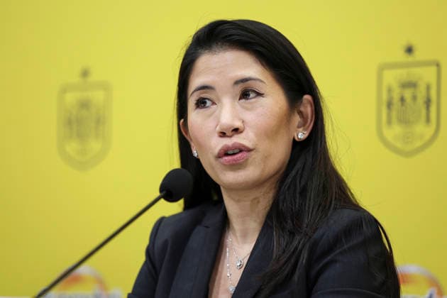 June 2, 2026, Las Rozas, Madrid, Spain: Marielle Lopez, Head of Bayer s Consumer Health Division for Spain and Portugal, attends attends the press conference, PK, Pressekonferenz of presentation of new sponsors for Spain Team ahead the FIFA World Cup, WM, Weltmeisterschaft, Fussball 2026 at Ciudad del Futbol on June 02, 2026 in Las Rozas, Madrid, Spain. Las Rozas Spain - ZUMAa181 20260602_zaa_a181_042 Copyright: xIrinaxR.xHipolitox