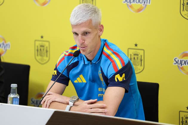 June 2, 2026, Las Rozas, Madrid, Spain: Dani Olmo attends the press conference, PK, Pressekonferenz of presentation of new sponsors for Spain Team ahead the FIFA World Cup, WM, Weltmeisterschaft, Fussball 2026 at Ciudad del Futbol on June 02, 2026 in Las Rozas, Madrid, Spain. Las Rozas Spain - ZUMAa181 20260602_zaa_a181_057 Copyright: xIrinaxR.xHipolitox