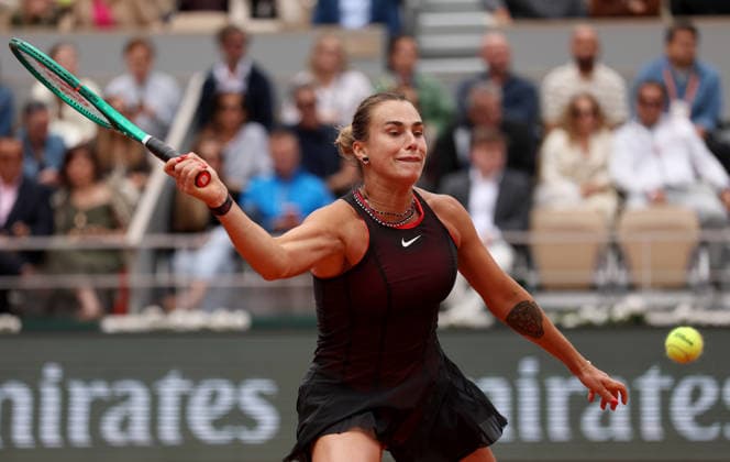 Aryna Sabalenka of Belarus in action French Open Tennis, Day Eleven, Tennis, Roland Garros, Paris, France - 03 Jun 2026Paris Roland Garros France EDITORIAL USE ONLY No use with unauthorised audio, video, data, fixture lists, club league logos or live services. Online in-match use limited to 120 images, no video emulation. No use in betting, games or single club league player publications. Copyright: xEllaxLing Shutterstockx 16906557ao
