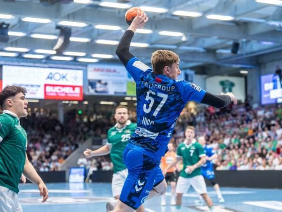 Handball, HBL, Frisch Auf! Göppingen - TVB 1898 Stuttgart #2 Jakob Nigg (TVB Stuttgart, 57), Frisch Auf Goeppingen vs. TVB Stuttgart, Handball, 1. Bundesliga, Herren, Spielzeit 2025 2026, 03.06.2026, Frisch Auf Goeppingen vs. TVB Stuttgart, Handball, 1. Bundesliga, Herren, Spielzeit 2025 2026, 03.06.2026 Goeppingen Copyright: xEibner-Pressefoto MichaelxSchmidx EP_MST