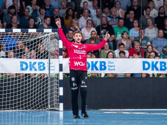 Handball, HBL, Frisch Auf! Göppingen - TVB 1898 Stuttgart #2 Mateusz Kornecki (TVB Stuttgart, 01) jubelt, Frisch Auf Goeppingen vs. TVB Stuttgart, Handball, 1. Bundesliga, Herren, Spielzeit 2025 2026, 03.06.2026, Frisch Auf Goeppingen vs. TVB Stuttgart, Handball, 1. Bundesliga, Herren, Spielzeit 2025 2026, 03.06.2026 Goeppingen Copyright: xEibner-Pressefoto MichaelxSchmidx EP_MST